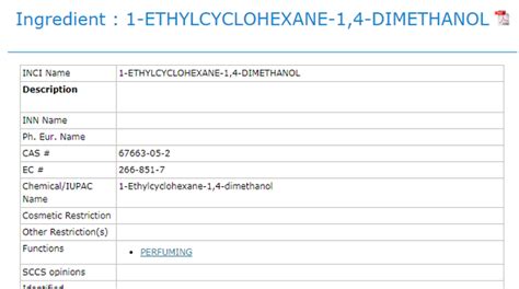 inci database search by name.